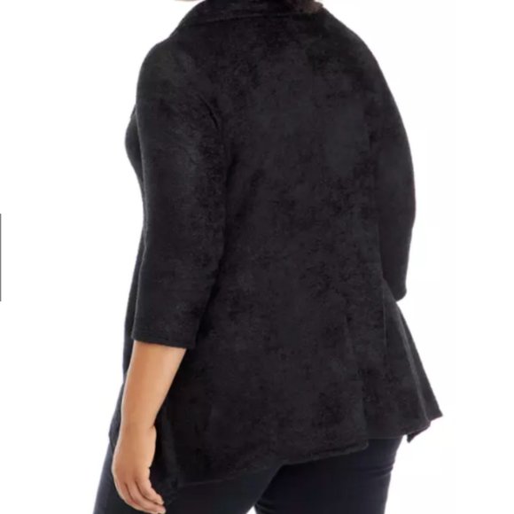 New Directions Womens Hacci Cowl Neck Sweater Black (XL) - Picture 2 of 3